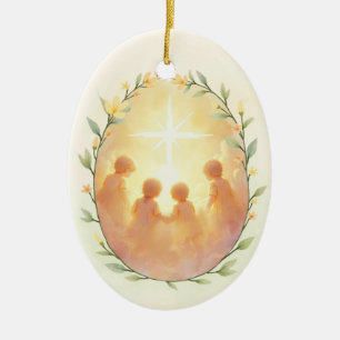Adorno De Cerámica Santos Inocentes Paz y Bendiciones de Dios con Esc