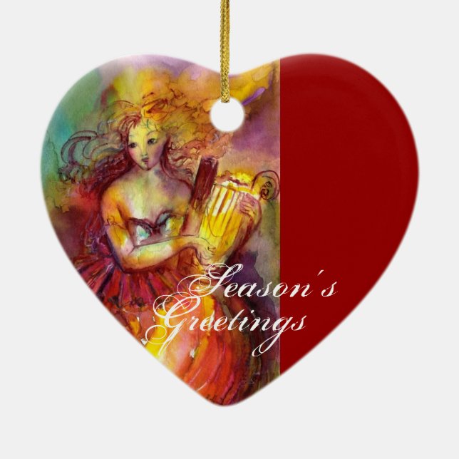 Adorno De Cerámica SAPPHO, BAILE, MÚSICA Y POESÍA, Corazón (Atrás)