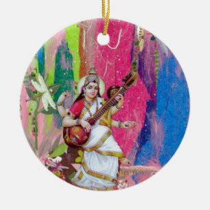 Adorno De Cerámica Saraswati