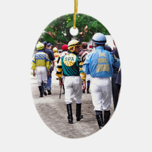 Adorno De Cerámica Saratoga Jockeys