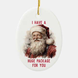 Adorno De Cerámica Sarcástico Sucio Santa Funny Enorme Paquete Para U