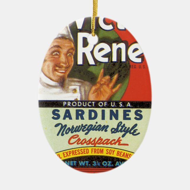 Adorno De Cerámica Sardinas noruegas del estilo (Frente)