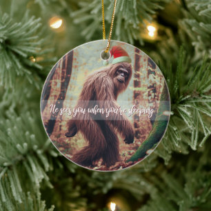 Adorno De Cerámica Sasquatch Santa Navidades
