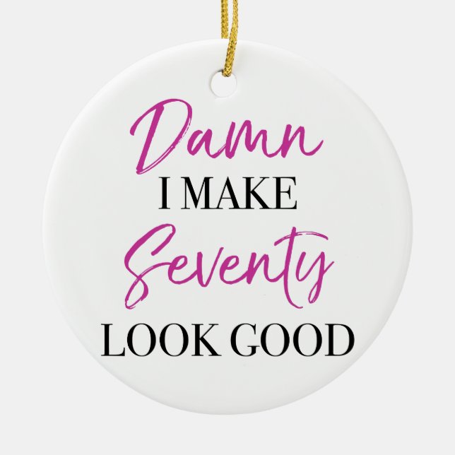 Adorno De Cerámica Sassy 70 cumpleaños (Frente)