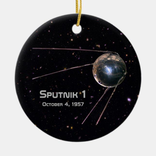 Adorno De Cerámica Satélite terrestre Sputnik 1 (Frente)
