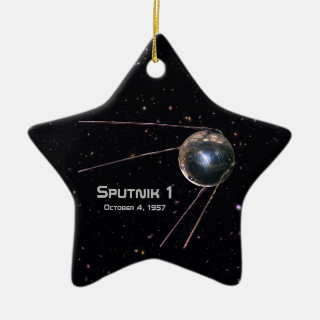 Adorno De Cerámica Satélite terrestre Sputnik 1 (Frente)