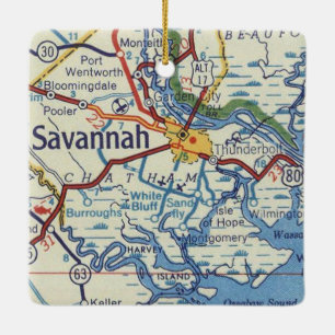 Adorno De Cerámica Savannah GA Map