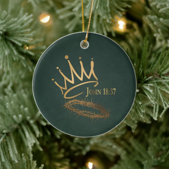 Adorno De Cerámica SAVIOR KING Elegant Green/Gold Navidades (Árbol)