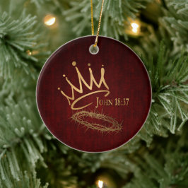 Adorno De Cerámica SAVIOR KING Elegante Mahogany Red/Gold Navidades