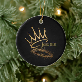 Adorno De Cerámica SAVIOR KING Elegante Navidades de color negro/oro
