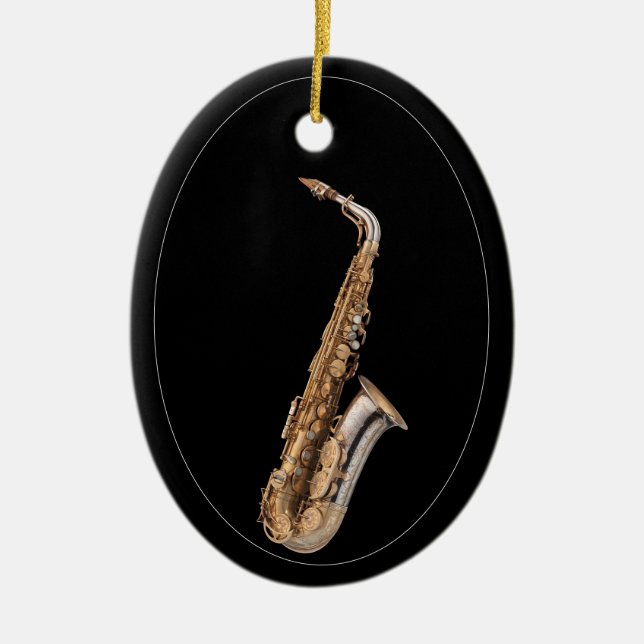 Adorno De Cerámica Saxofón de alto nivel (Frente)