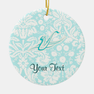 Adorno De Cerámica Saxofón verde azulado