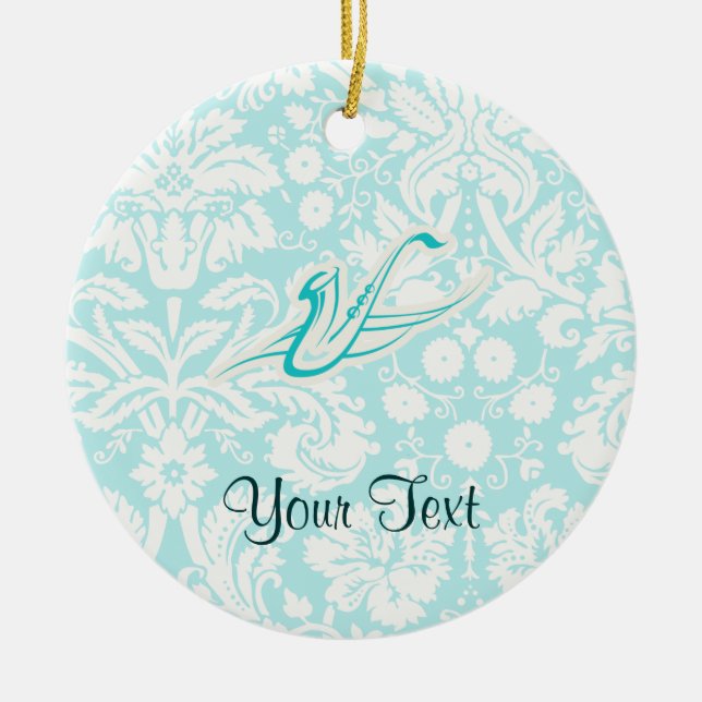 Adorno De Cerámica Saxofón verde azulado (Frente)