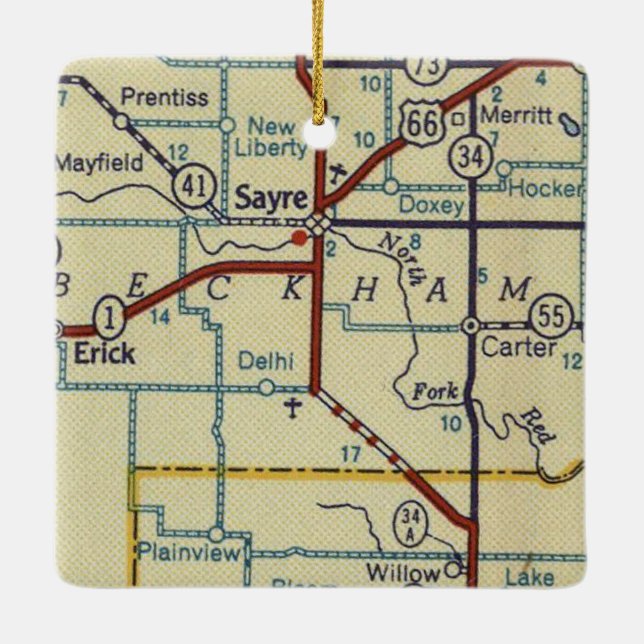 Adorno De Cerámica Sayre Oklahoma (Reverso)