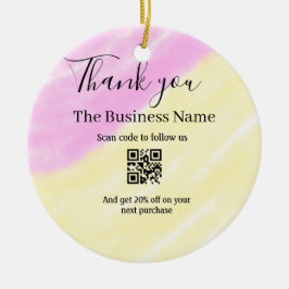 Adorno De Cerámica Scan QR to follow us thank you discount code pink