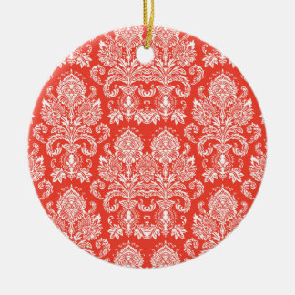 Adorno De Cerámica Scarlet Victorian Damask