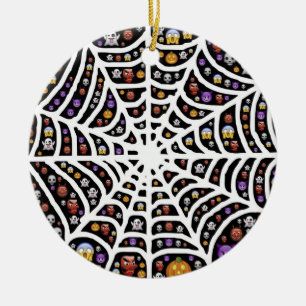 Adorno De Cerámica Scary Spooky Cobweb Collage