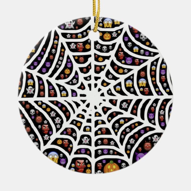 Adorno De Cerámica Scary Spooky Cobweb Collage (Frente)