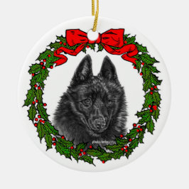 Adorno De Cerámica Schipperke Dog Art de Glenda S. Harlan