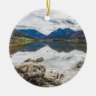 Adorno De Cerámica Schliersee Bavaria Lake Germany Panorama Souvenir