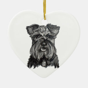 Adorno De Cerámica Schnauzer alemán en miniatura