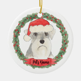 Adorno De Cerámica Schnauzer blanco y gris personalizado