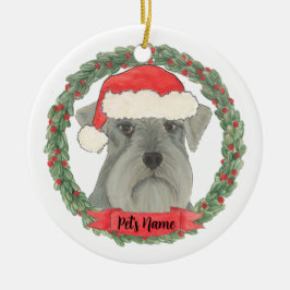 Adorno De Cerámica Schnauzer Gray Silver personalizado