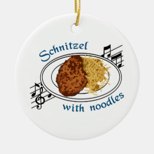 Adorno De Cerámica Schnitzel con los tallarines