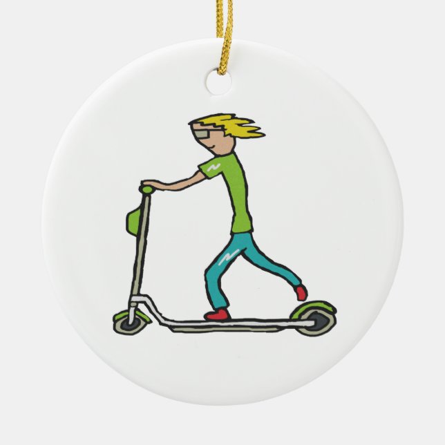 Adorno De Cerámica Scooter Electric Scooter (Frente)