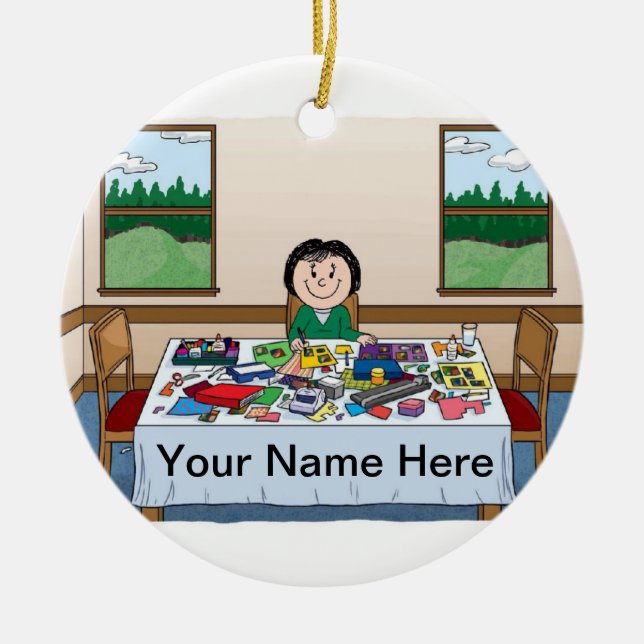 Adorno De Cerámica Scrapbooker - hembra (Frente)