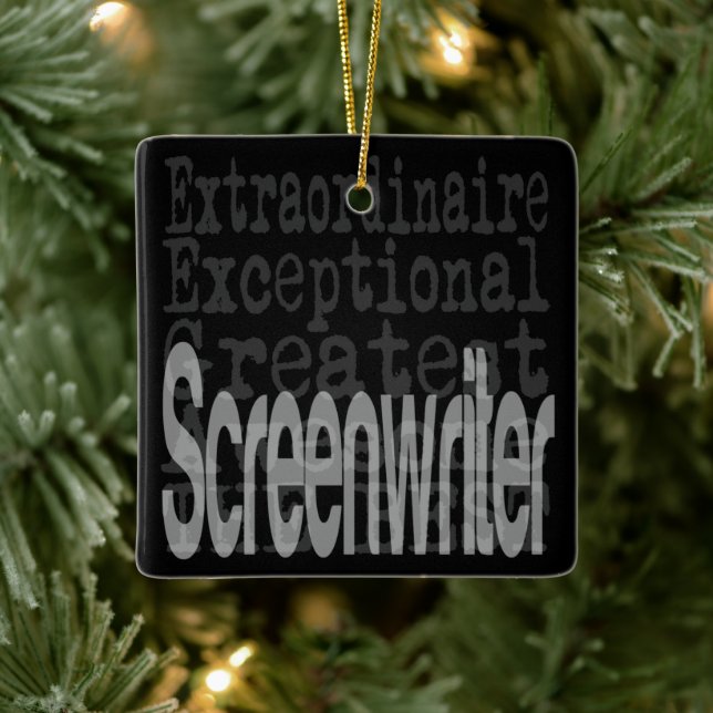 Adorno De Cerámica Screenwriter Extraordinaire (Árbol)