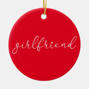 Adorno De Cerámica Script Love Heart Girlfriend Definition