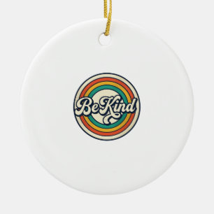 Adorno De Cerámica Sé Amable Diseño Retro de Camiseta Vintage de Arco