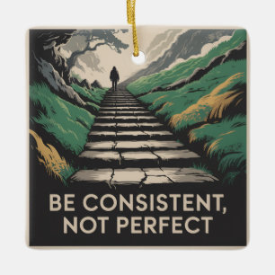 Adorno De Cerámica Sé constante, no perfecto