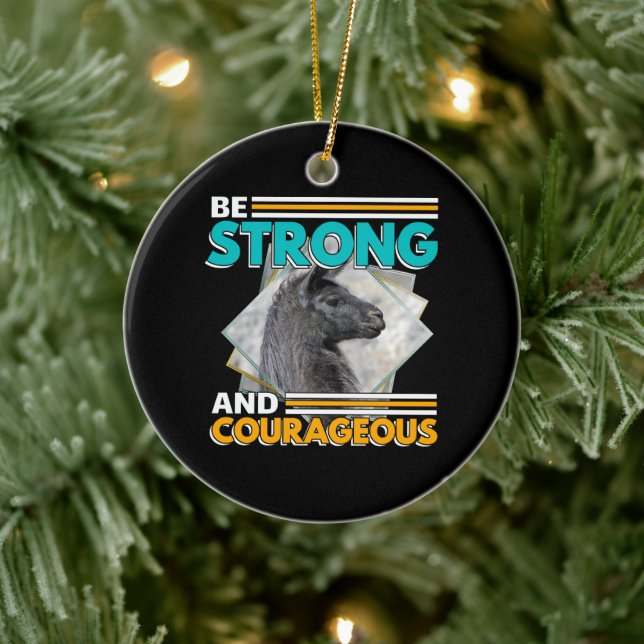 Adorno De Cerámica Sé fuerte y valiente - Llama (Árbol)