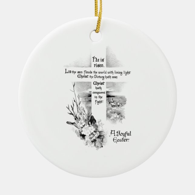 Adorno De Cerámica Se Levanta La Vieja Pascua Cristiana (Frente)