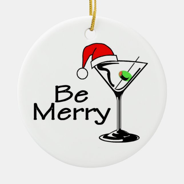 Adorno De Cerámica Sea Felices Navidad Martini (Frente)
