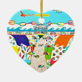 Adorno De Cerámica Sea Isle City, NJ Heart Ornament