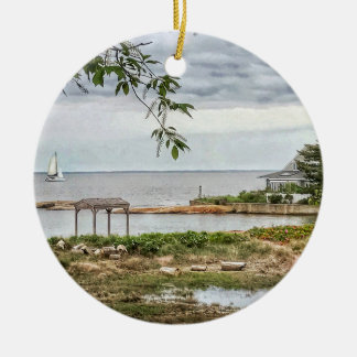 Adorno De Cerámica Sea view Beach Madison, Connecticut Ornament