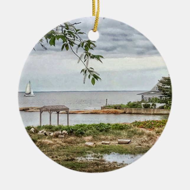 Adorno De Cerámica Sea view Beach Madison, Connecticut Ornament (Frente)