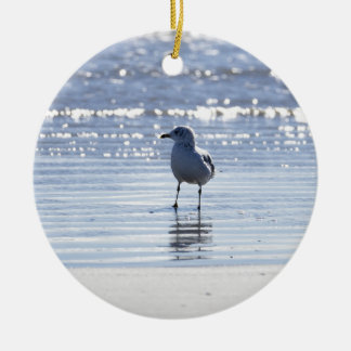 Adorno De Cerámica Seagull in Ocean Photo Ornament 