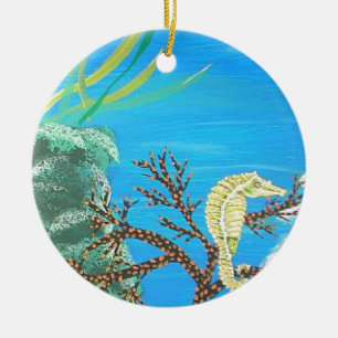 Adorno De Cerámica Seahorse