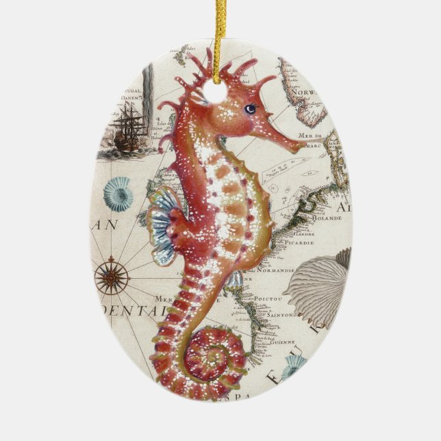 Adorno De Cerámica Seahorse lamentable (Frente)