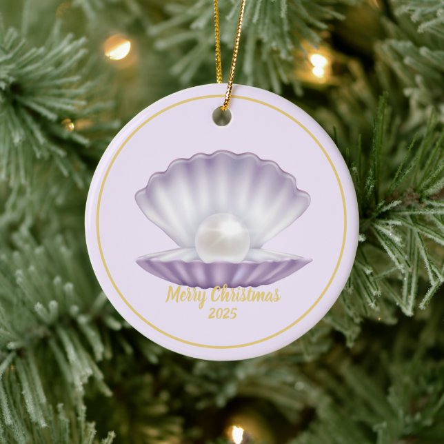 Adorno De Cerámica Seashell Pearl navidades (Árbol)