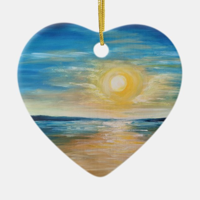 Adorno De Cerámica Seaside Sunrise Ocean Sunset Radiset Seascape Dolo (Frente)