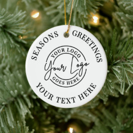 Adorno De Cerámica Seasons Greetings Custom Business Logo
