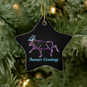 Adorno De Cerámica Season's Greetings - Electric Moose
