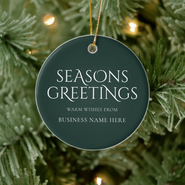 Adorno De Cerámica Seasons Greetings Green Modern Logo Business (Árbol)