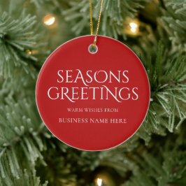 Adorno De Cerámica Seasons Greetings Red Modern Logo Business