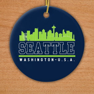 Adorno De Cerámica Seattle Washington Beautiful Skyline City